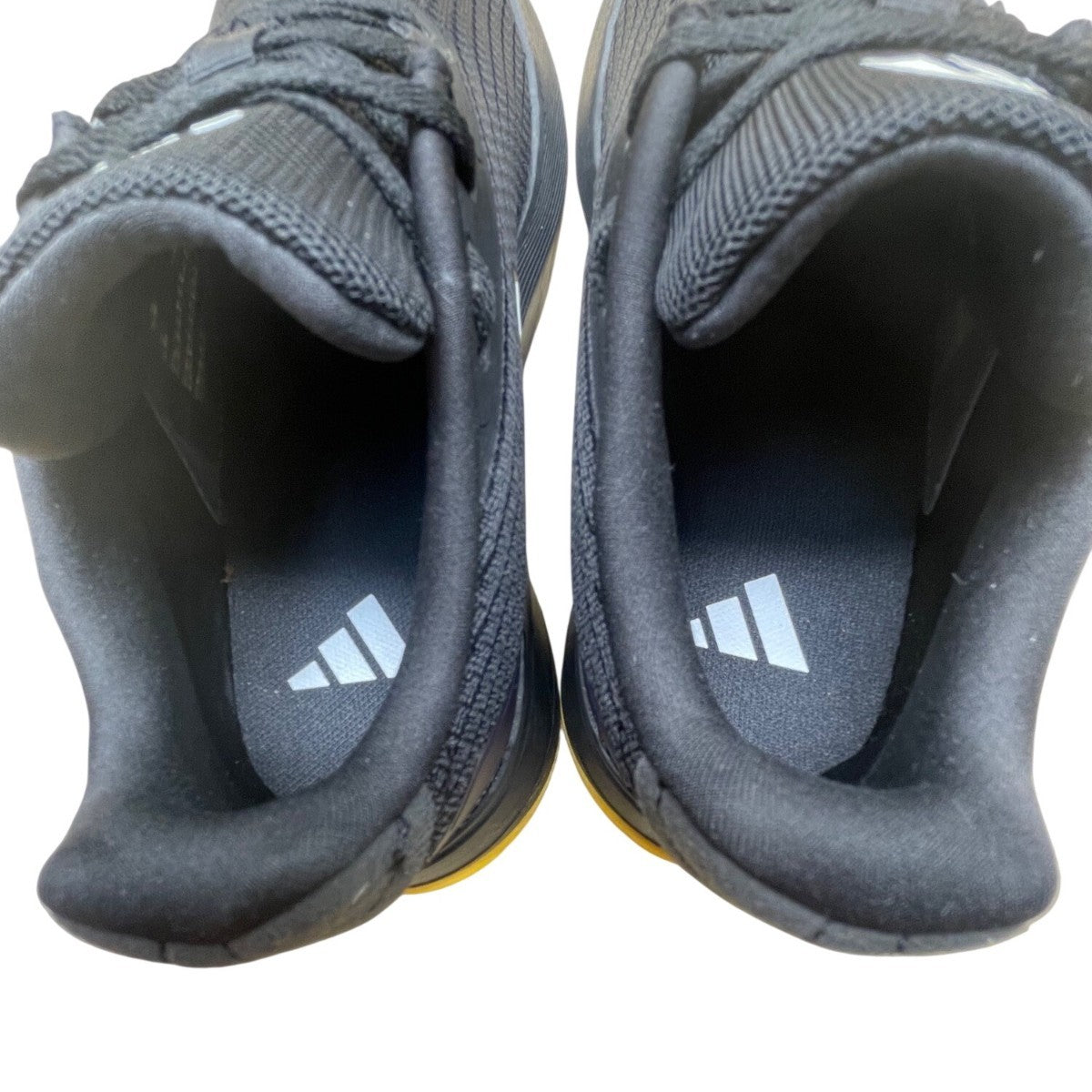 Adidas Kids Black Mesh & Yellow Stripes Lightmotion Duramo SL Sneakers Size 2