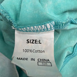 Sleeveless Cotton Top & Elastic Waist Shorts Set Women Teal Size L
