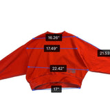 The North Face Womens Orange Cropped Long Sleeve Sweatshirt Logo Casual Sz XS