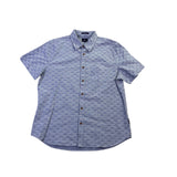Ben Sherman Mens Blue Cotton Blend Short Sleeve Button-Up Shirt Size L 