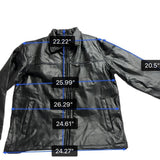 Duke Haband Mens Black Leather Jacket Large Zip Front Classic Design Size L