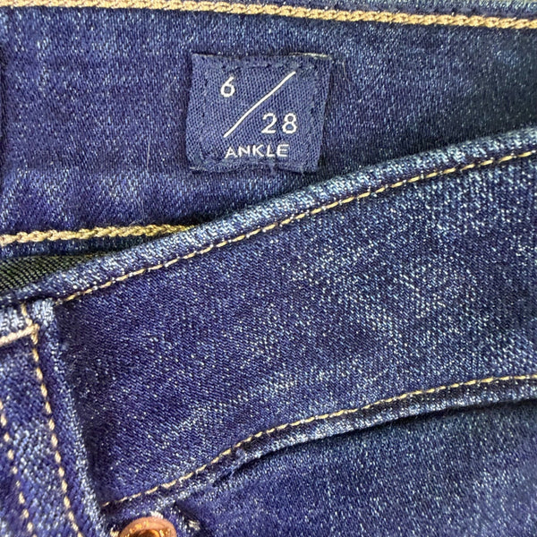 Lucky Brand Womens Blue Denim Skinny Jeans High Rise Button Fly Size 6