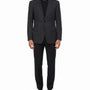 Christian Mens Navy Virgin Wool Pinstripe Suit Jacket & Pants Two Piece Set