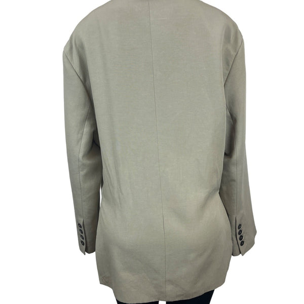 Zara Women’s Notched Lapel Grey Blazer Sz M-L Office Attire