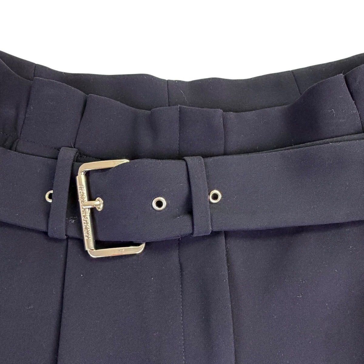 Michael Kors Women Black Wide Leg Belted Cropped Pants Size 6