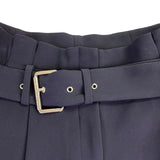Michael Kors Women Black Wide Leg Belted Cropped Pants Size 6