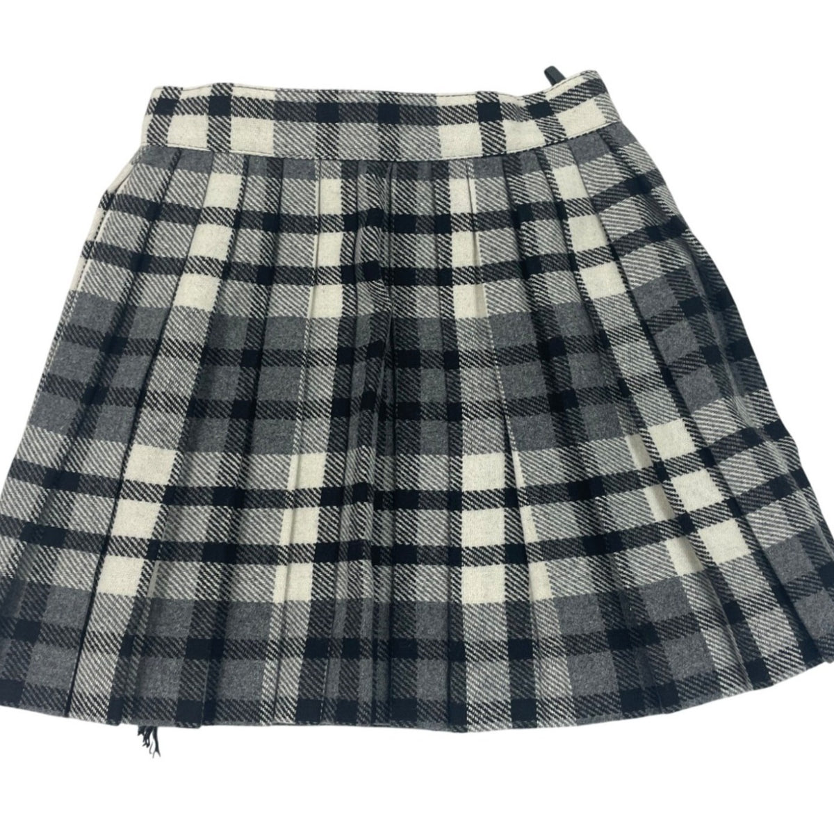 United Colors Of Benetton Plaid Black & White Skirt Sz 32 / 6Y
