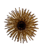 Sarah Coventry Womens Gold Tone Metal Starburst Brooch With Black Crystal Accent