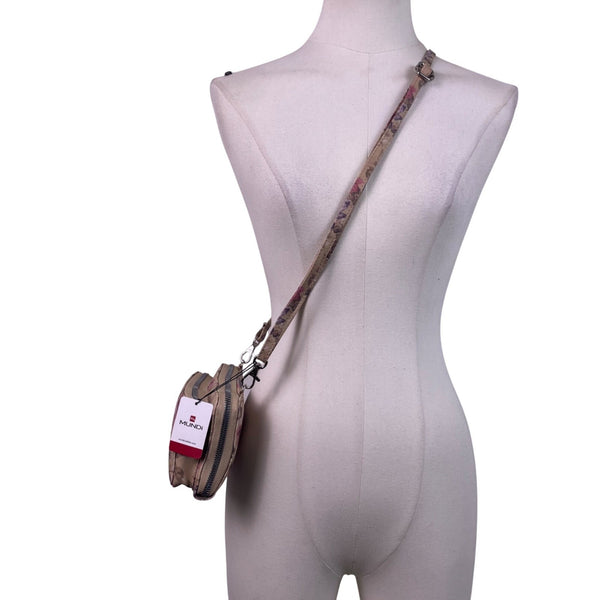 Mundi Women’s Beige Floral Faux Leather Adjustable Strap Crossbody Clutch Bag