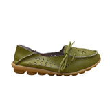 VenusCelia Women’s Green Leather Slip-On Flat Loafers Sz EU39 / US8.5