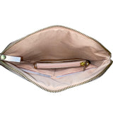 Lodis Women’s Rose Gold Leather With Coin Pouch Zippered Wristlet Clutch