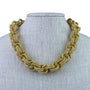 Anne Klein Womens Gold Tone Woven Rope Chain Necklace Adjustable Vintage