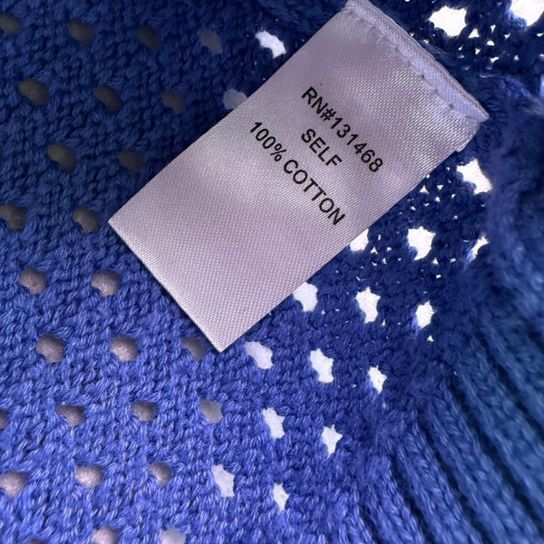 Vici Womens Royal Blue High Neck Sleeveless Textured Knit Sweater Vest Sz M