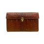 El Corte Inglés Women’s Brown Faux Leather Crocodile-Embossed Shoulder Bag
