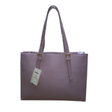 Nubily Women’s Lavender Faux Leather With Long Straps Zipper Pocket Laptop Tote