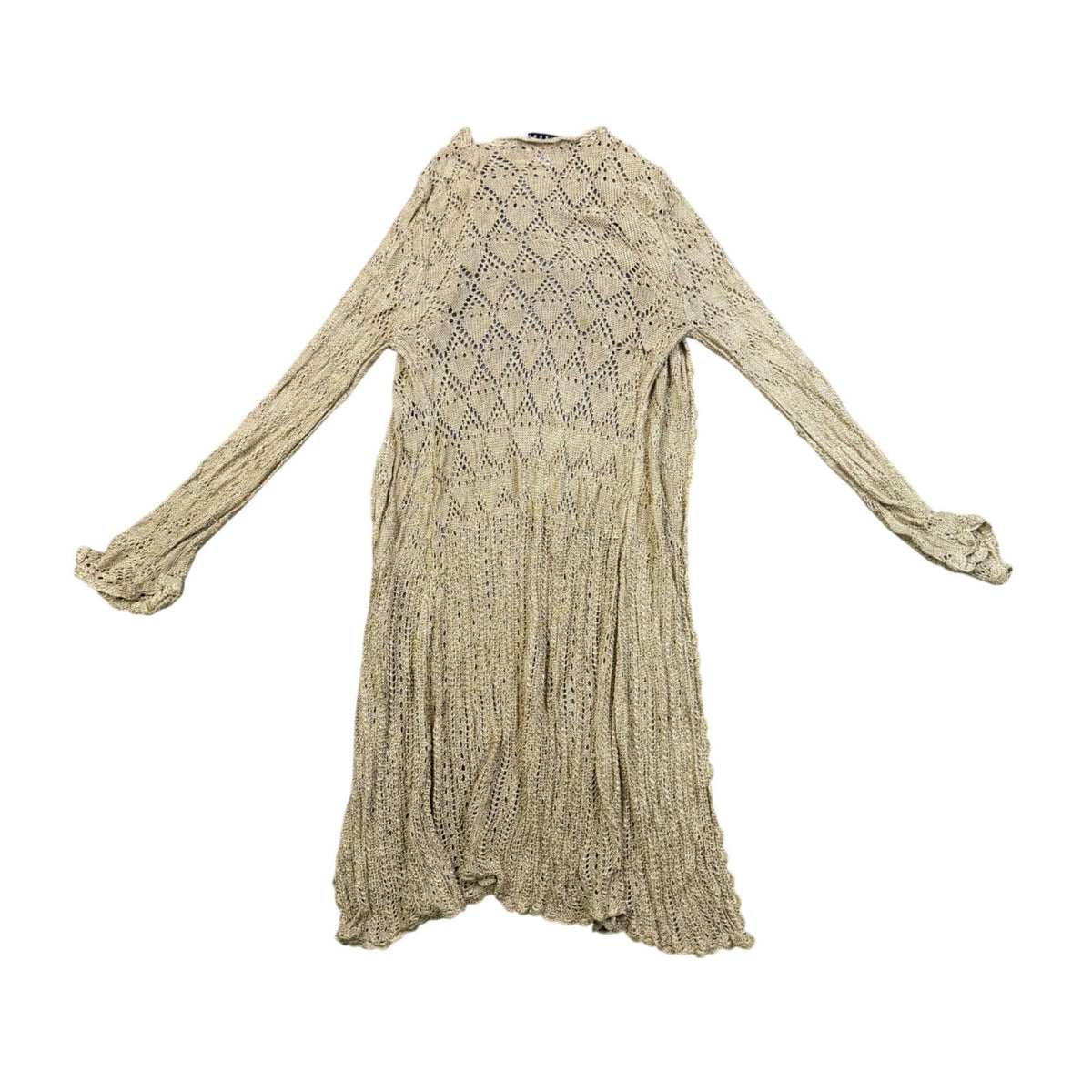John Paul Richard Womens Gold Long Open Cardigan Lightweight Boho Chic Size S