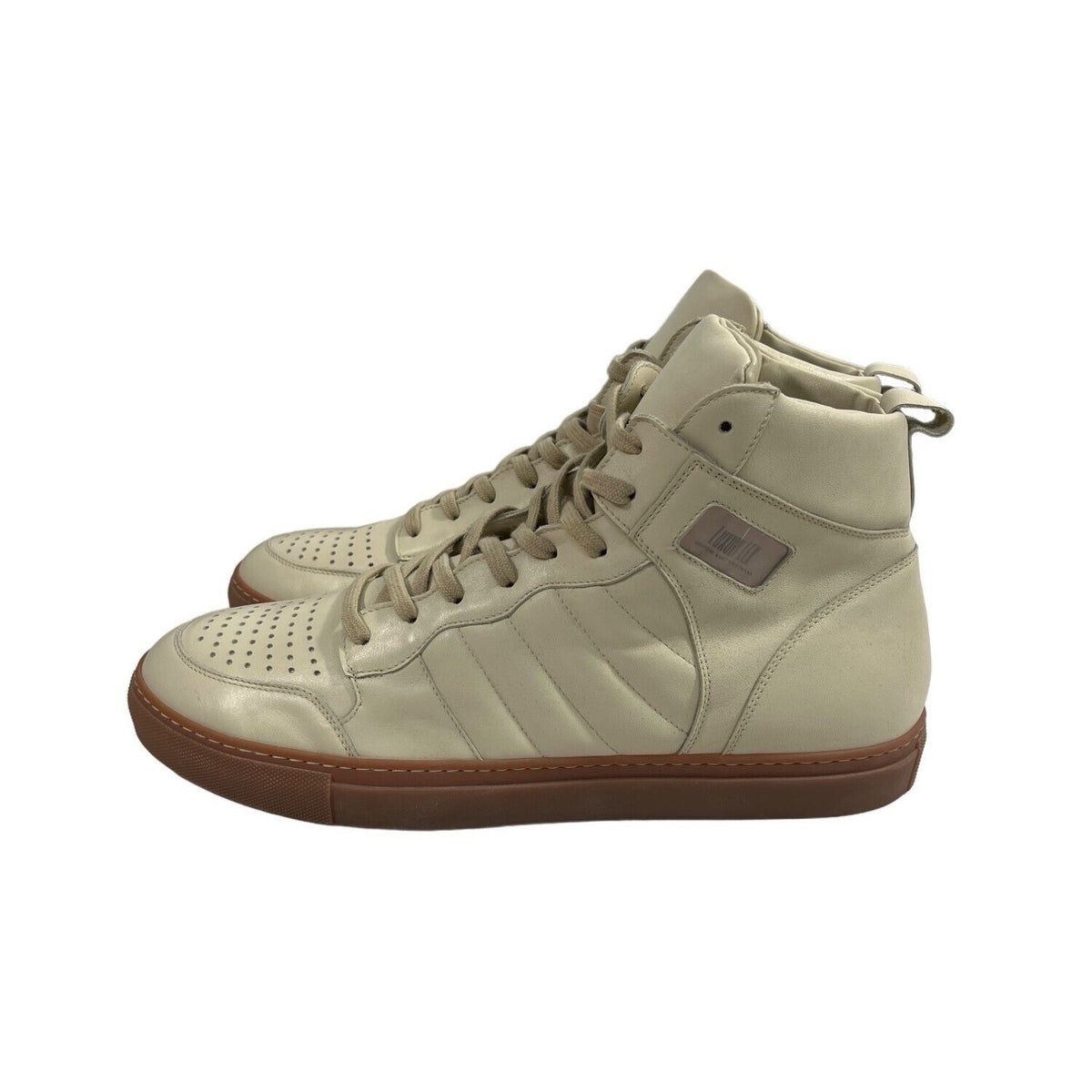 Luxury Lex Men's Beige Retro High-Top Sneakers Sz 12.5 - NWB