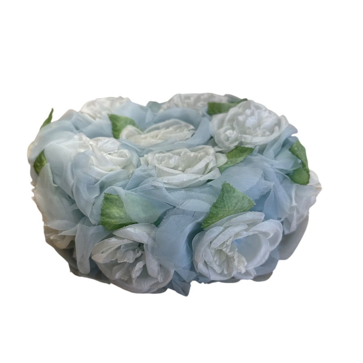 Vintage Blue & White Floral Hat With Mesh