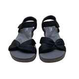 Clarks Women's Black Fabric Adhesive Strap Closure Bow Detail Sandals Size 7.5