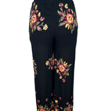 Liv Los Angeles Women’s Black Floral Embroidered Wide-Leg Pants Sz S - New