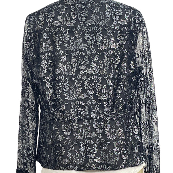Jones New York Cardigan Girly Glam Black  Women's Sweater Sz 10