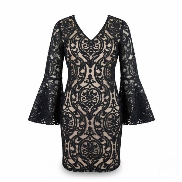 msk lace bell-sleeve dress MSK Lace Bell-Sleeve Dress