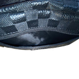 Yuma Unisex Black Checkered Adjustable Strap Fanny Pack Small Crossbody Bag