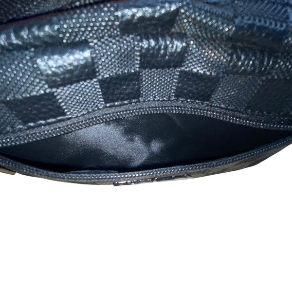 Yuma Unisex Black Checkered Adjustable Strap Fanny Pack Small Crossbody Bag