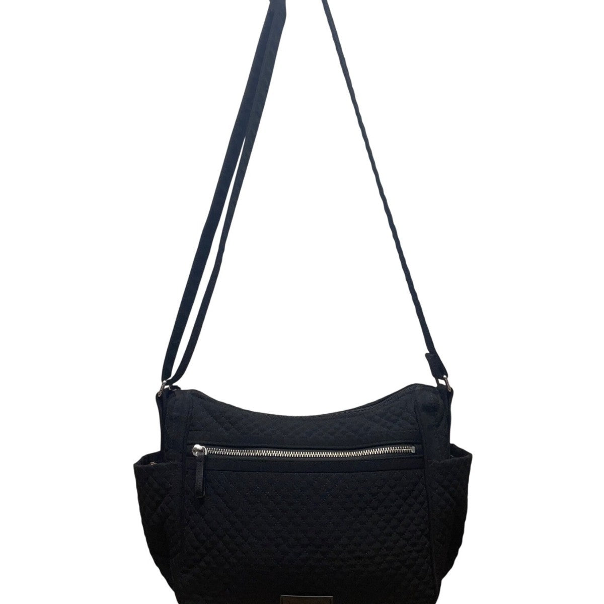 Vera Bradley Women’s Black Quilted Adjustable Strap Zip Closure Crossbody Bag
