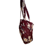 Vera Bradley Women’s Maroon Quilted Blooms & Branches Floral Print Vera Tote Bag