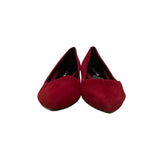 Xin Ma Women’s Red Faux Suede Slip-On Pointed Toe Ballet Low Heels Size 25