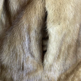Vintage Thalhimers Women's Brown Fur Coat With 3/4 Sleeves & Hook Closure