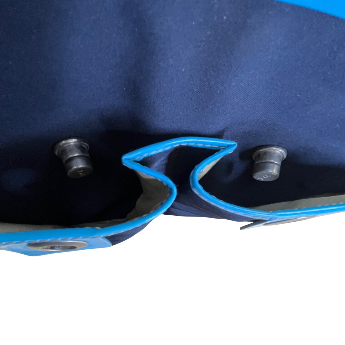 Tod’s Black & Blue Nylon Leather Trim With Silver Turn Lock Crossbody Bag