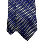 Ermenegildo Zegna Mens Blue 100% Silk Patterned Tie With Logo Diamond Design