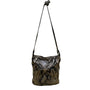 Falchi By Falchi Women’s Black/White Snake Embossed Zippered Shoulder Bag