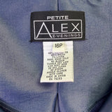 Alex Evenings Womens Navy 3/4 Sleeve Wrap Top With Flower 16P