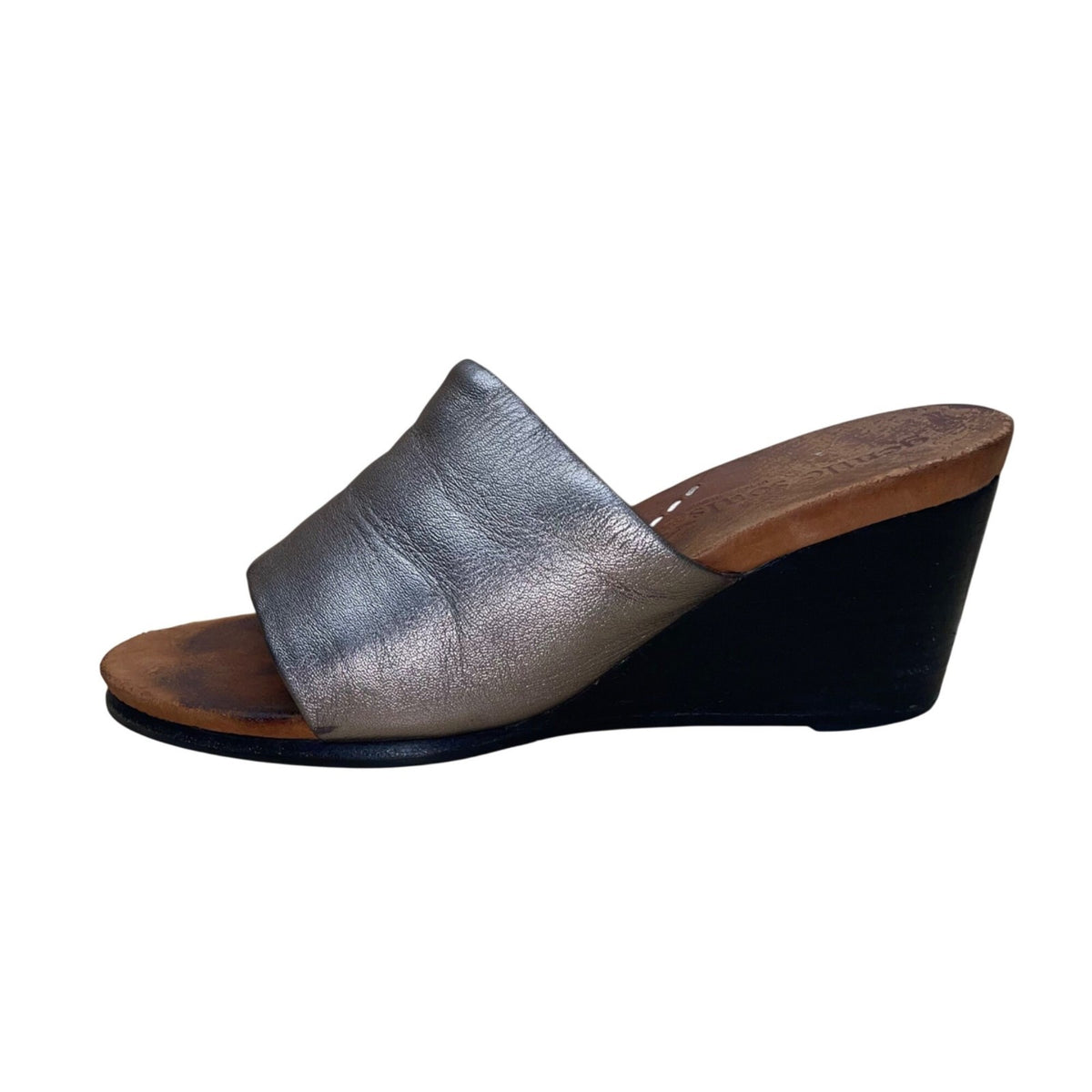 Gentle Souls Women’s Golden Brown Leather Gabe-Olicious Wedge Sandals Size 7.5M