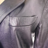 Versari Womens Black Leather Blazer Jacket Made In Italy Size 42