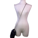 J&X NY Women’s Black Sequined With Chain Strap Elegant Clasp Frame Evening Bag