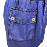 Zara Basic Womens Blue Lyocell Mini Skirt With Pockets Stylish Sz M 28