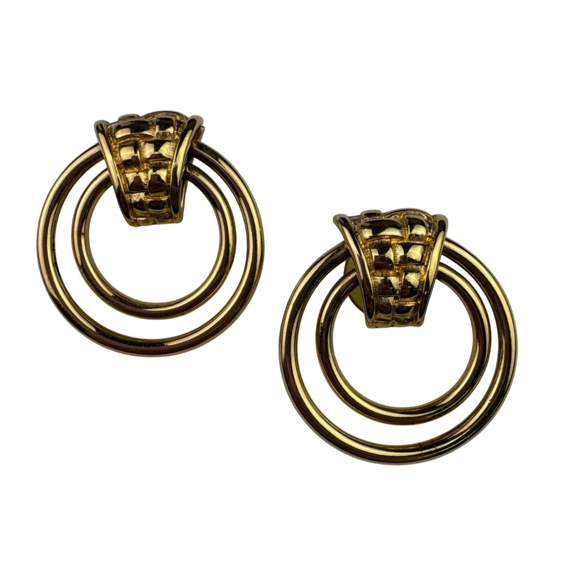 Monet Womens Gold Tone Vintage Double Hoop Earrings