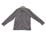 Michael Kors Mens Black & White Cotton Collared Button-Up Long Sleeve Shirt Sz L