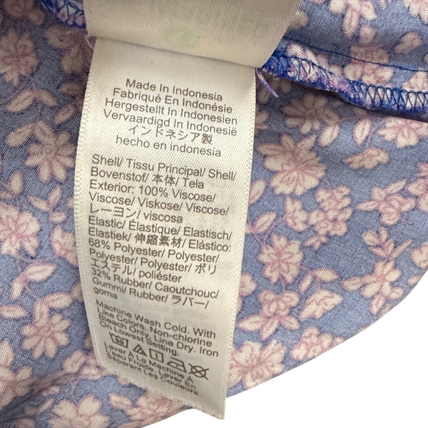 J. Crew Womens Blue Floral Smocked Long-Sleeve Midi Dress Viscose Size L