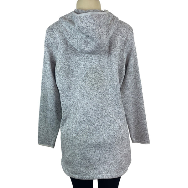 L.L. Bean Gray Zip-Up Hooded Sweater Jacket With Side Pockets Sz LP - New