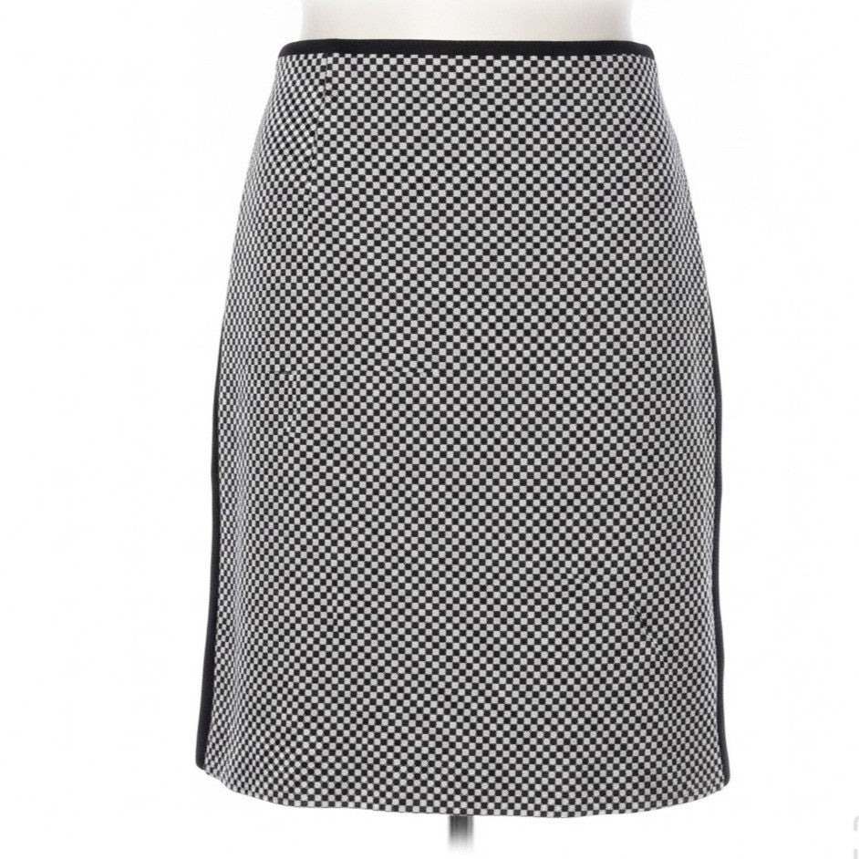 White House Black Market Womens Black & White Cotton Blend Pencil Skirt Size 2