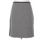 White House Black Market Womens Black & White Cotton Blend Pencil Skirt Size 2