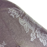 Chicos Womens Beige Embroidered Floral Design Knit Sweater Size M