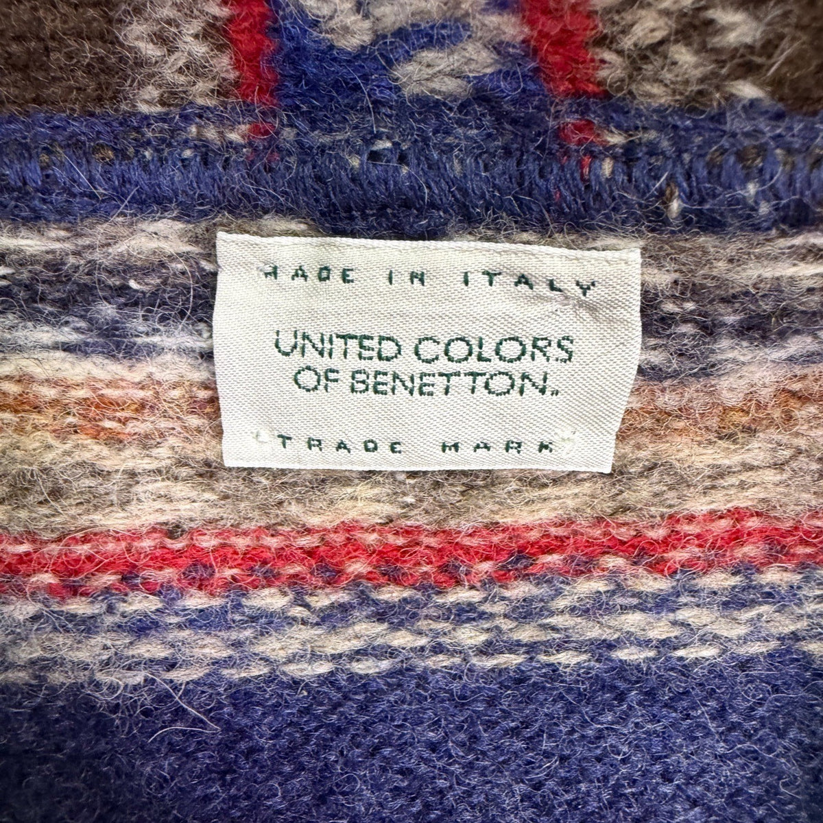 United Colors Of Benetton Womens Multicolor Wool Button-Up Cardigan Sweater Sz M
