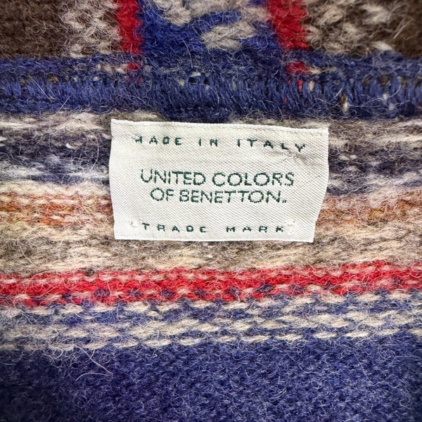 United Colors Of Benetton Womens Multicolor Wool Button-Up Cardigan Sweater Sz M