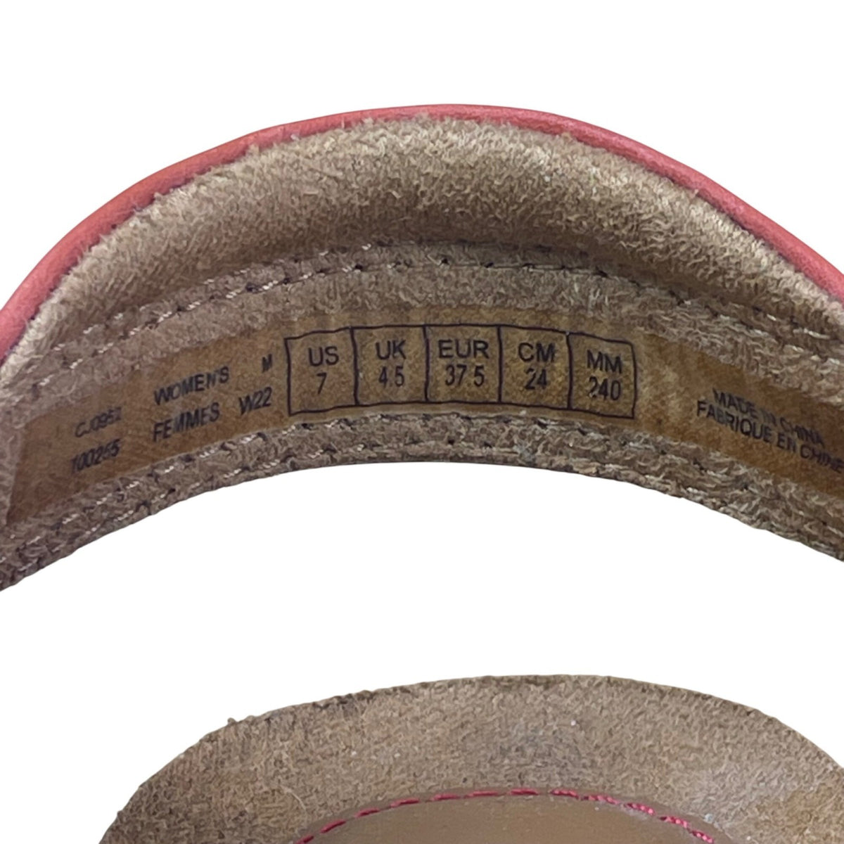 Cobb Hill Women’s Red Leather Cork Sole Adjustable Strap Sandals Size 7US